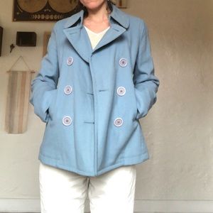 Marc Jacobs vintage camel blue pea coat S